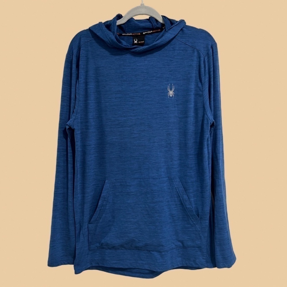 SPYDER PROW B active, blue hooded top